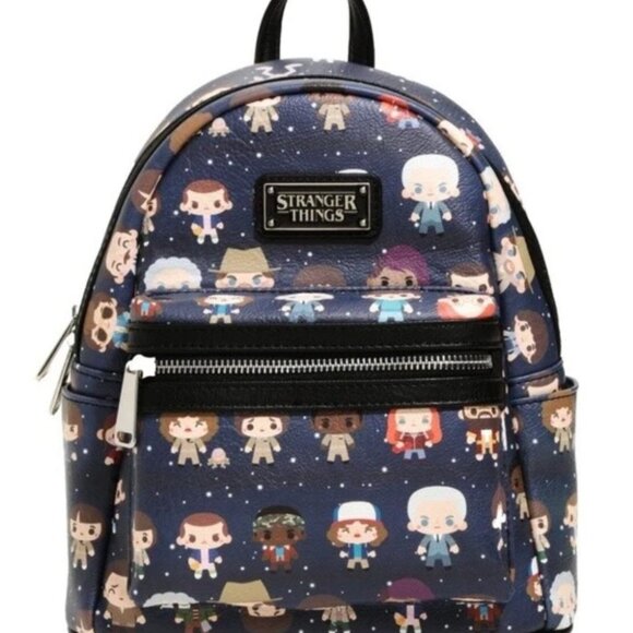 Loungefly Stranger Things Chibi Print Backpack Rare